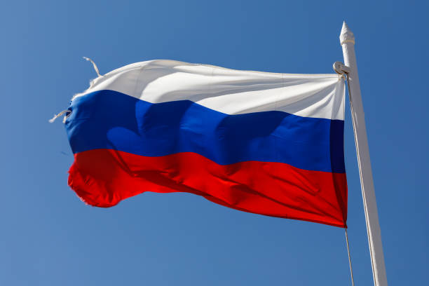 istock Flag of the Russian Federation developing in the wind, close-up 1026807250