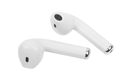 Wireless bluetooth headphones isolated on white background