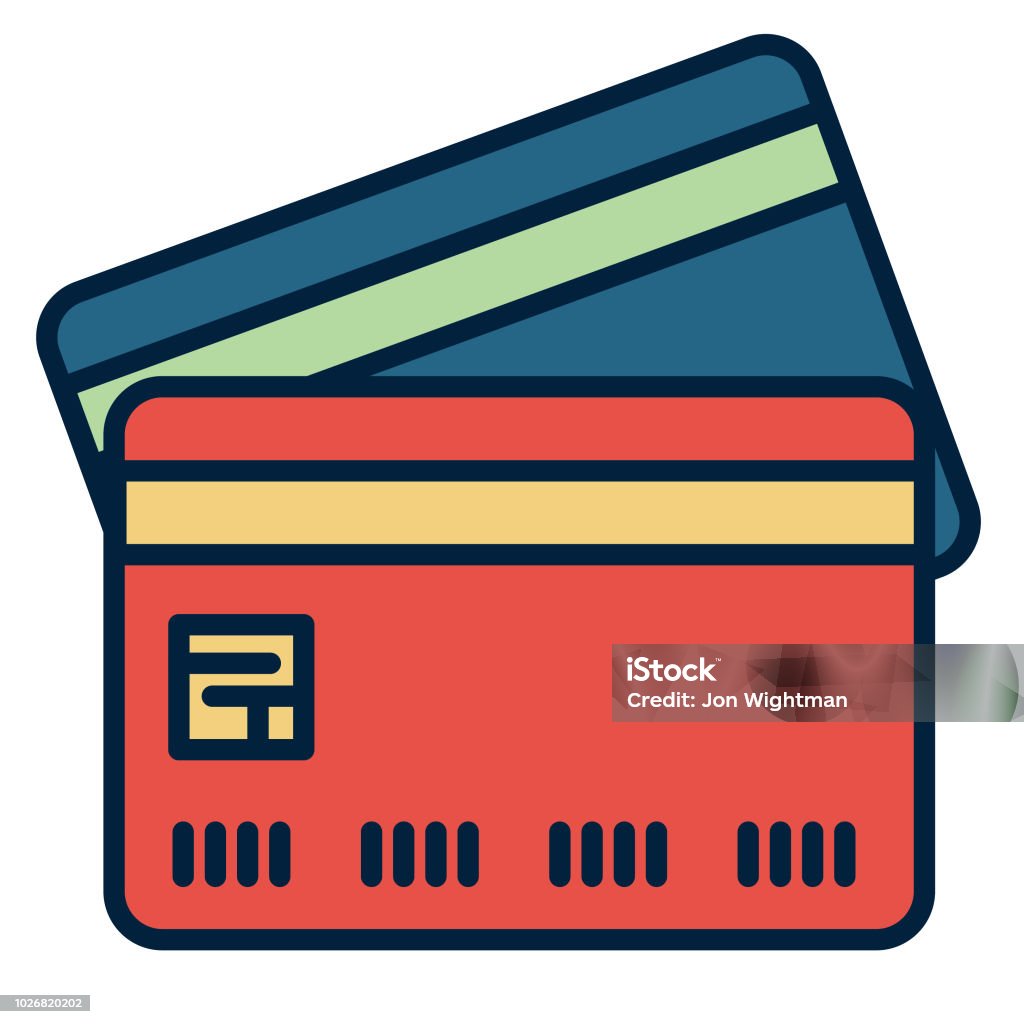 Thin Line Business Icon Credit Card Credit Card stock vector