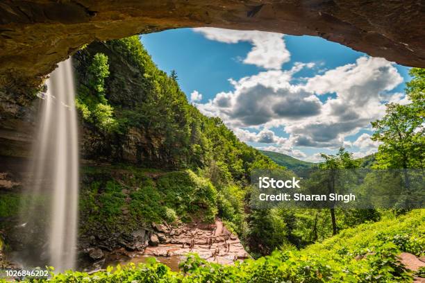Kaaterskill Waterfall In The Upstate New York Stock Photo - Download Image Now - New York State, Catskill Mountains, Nature
