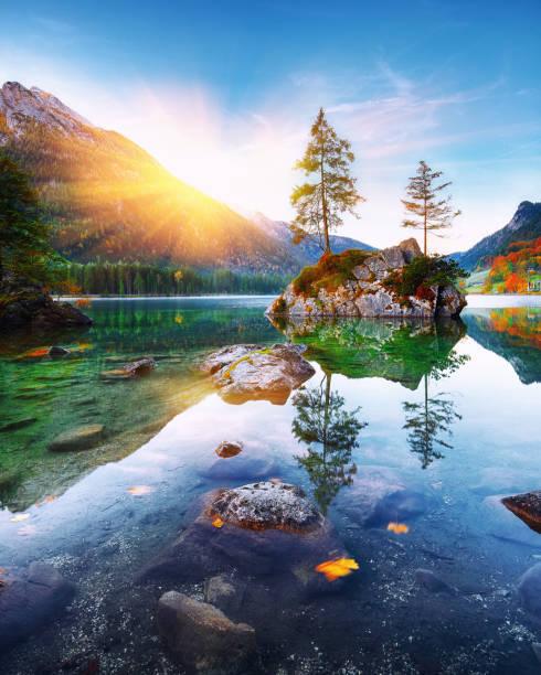 istock Fantastic autumn sunrise of Hintersee lake 1026846534