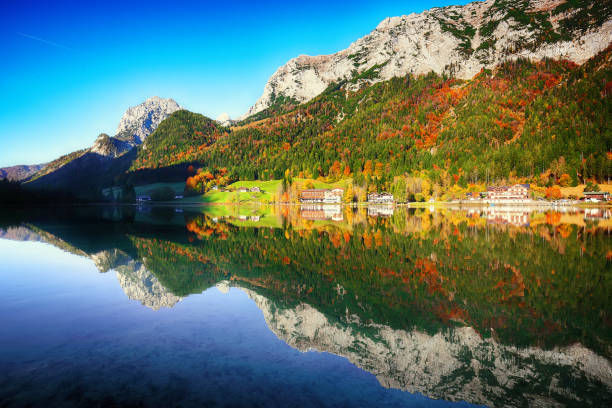 istock Fantastic autumn sunrise of Hintersee lake 1026848678