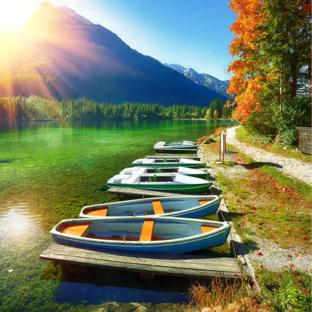 Photo of Fantastic autumn day at Hintersee lake.