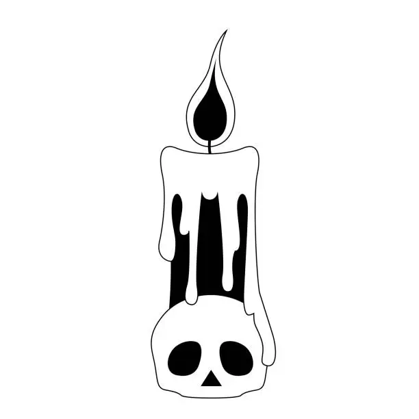 Vector illustration of Candle icon with melted wax