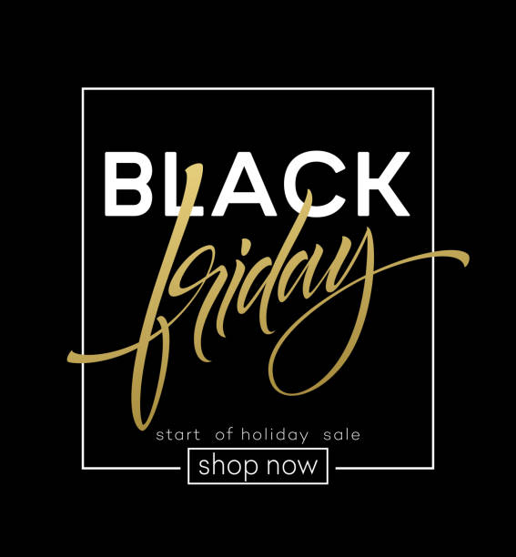 istock Black Friday Lettering Sale Discount banner. Vector Illustration 1026852666