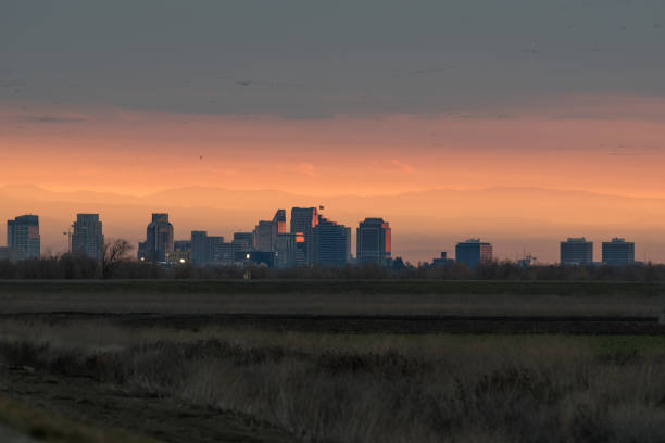 istock Skyline of city in sunset 1026852726