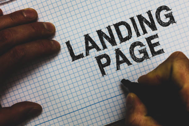istock Handwriting text Landing Page. Concept meaning Website accessed by clicking a link on another web page Man holding marker communicating ideas important messages squared paper 1026855030