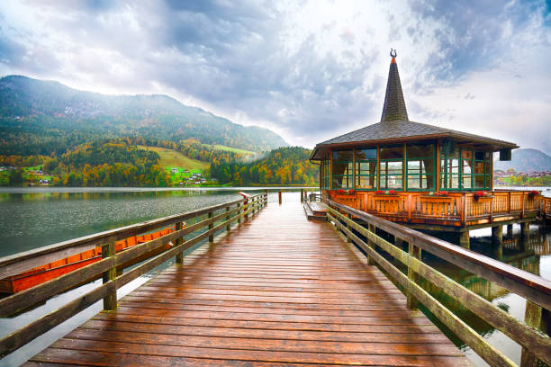 istock Idyllic autumn scene in Grundlsee lak 1026858570