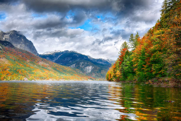 istock Idyllic autumn scene in Grundlsee lake 1026871004