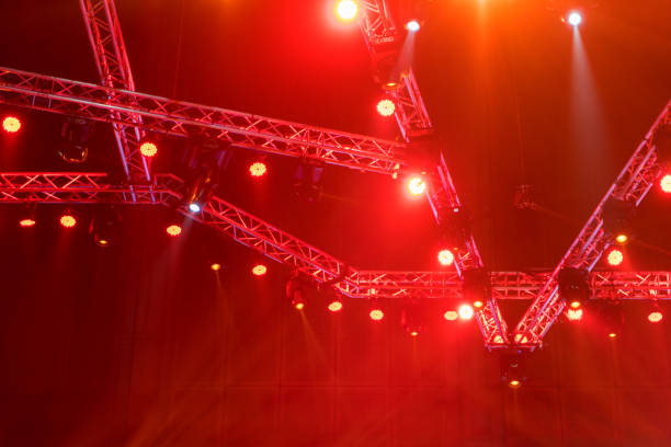 istock Stage lights on concert or Lighting equipment with Laser rays beams 1026871518