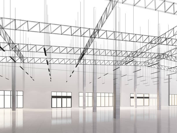 istock sketch design of interior warehouse, 3d rendering 1026880818