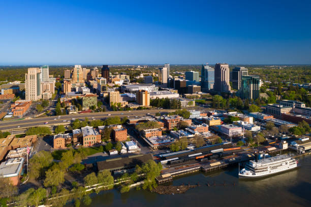 istock Sacramento Downtown Aerial With River And Riverboat 1026881440