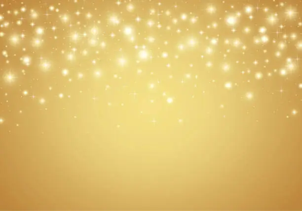 Vector illustration of Vector gold shiny glitter particles background