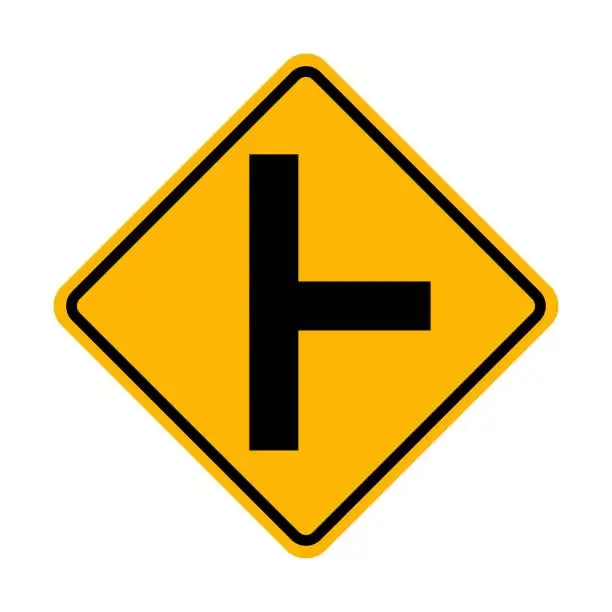 Vector illustration of Right side road traffic sign