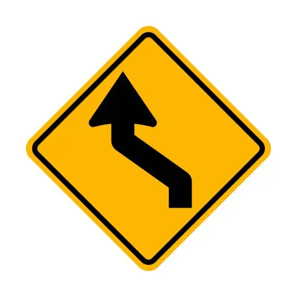 Vector illustration of Reverse turn Right Symbol Traffic sign