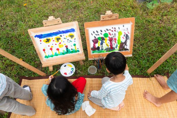 istock Children are drawing lotus ponds 1026925714