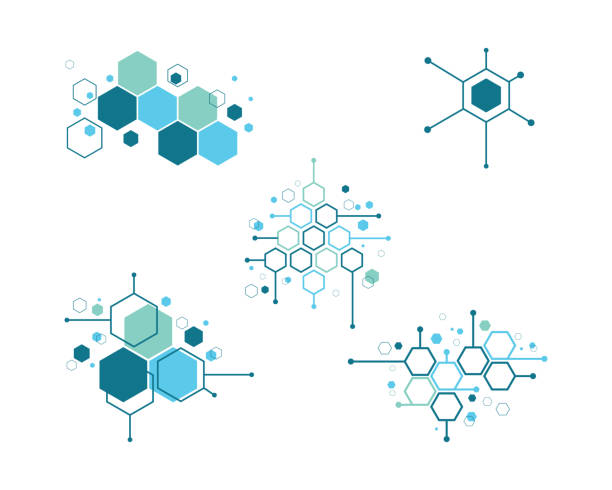 illustrations, cliparts, dessins animés et icônes de illustration vectorielle de molécule symbole - atom molecule molecular structure science