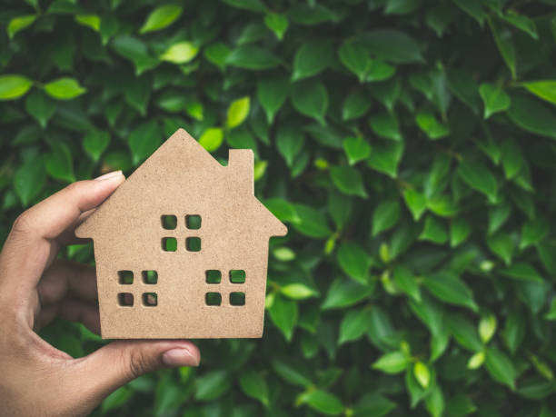 wooden house - green building imagens e fotografias de stock