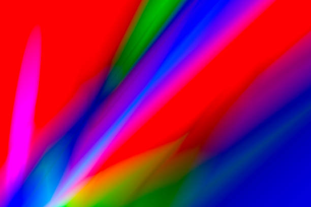 Abstract Flare - Burst of Light - Flash of Multicolored Light. Light beams. Rainbow spectrum colors.