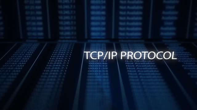 Digital cinematic text information technology concept - TCP/IP Protocol