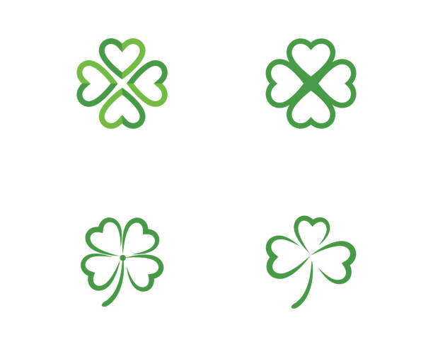 Green Clover Leaf icon Green Clover Leaf   Template vector illustration lucky stock illustrations