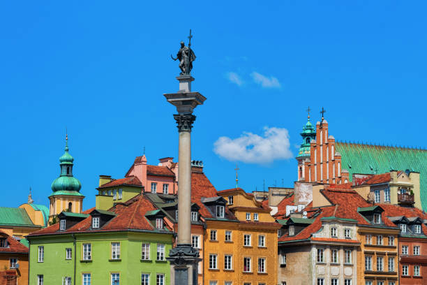 Sigismund Column on Castle Square in the Old town of Warsaw in Poland