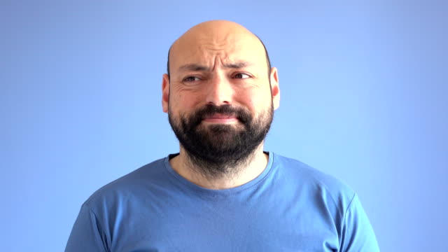 UHD Video Portrait Of Disgusted Adult Man