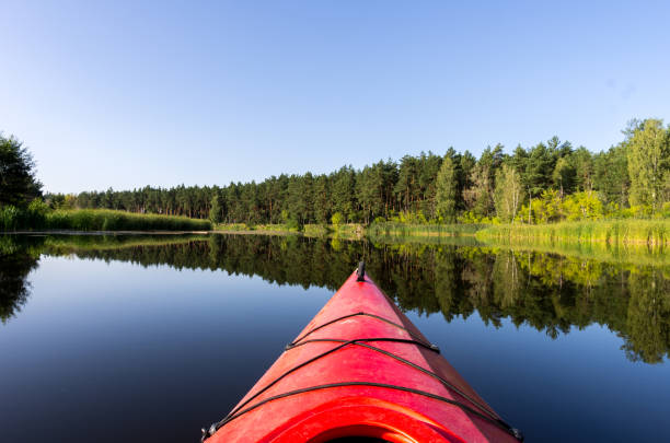 istock View from the boat. Kayak on the water. 1026951320