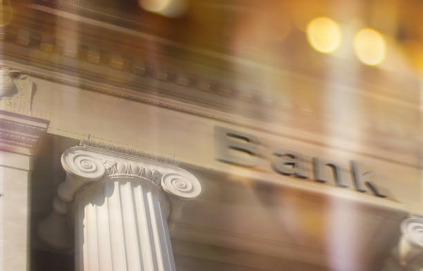 istock Bank building in a financial center 1026975868