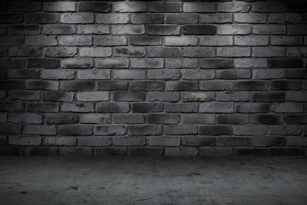 istock Stone wall dark night alley quiet street for background 1026987066