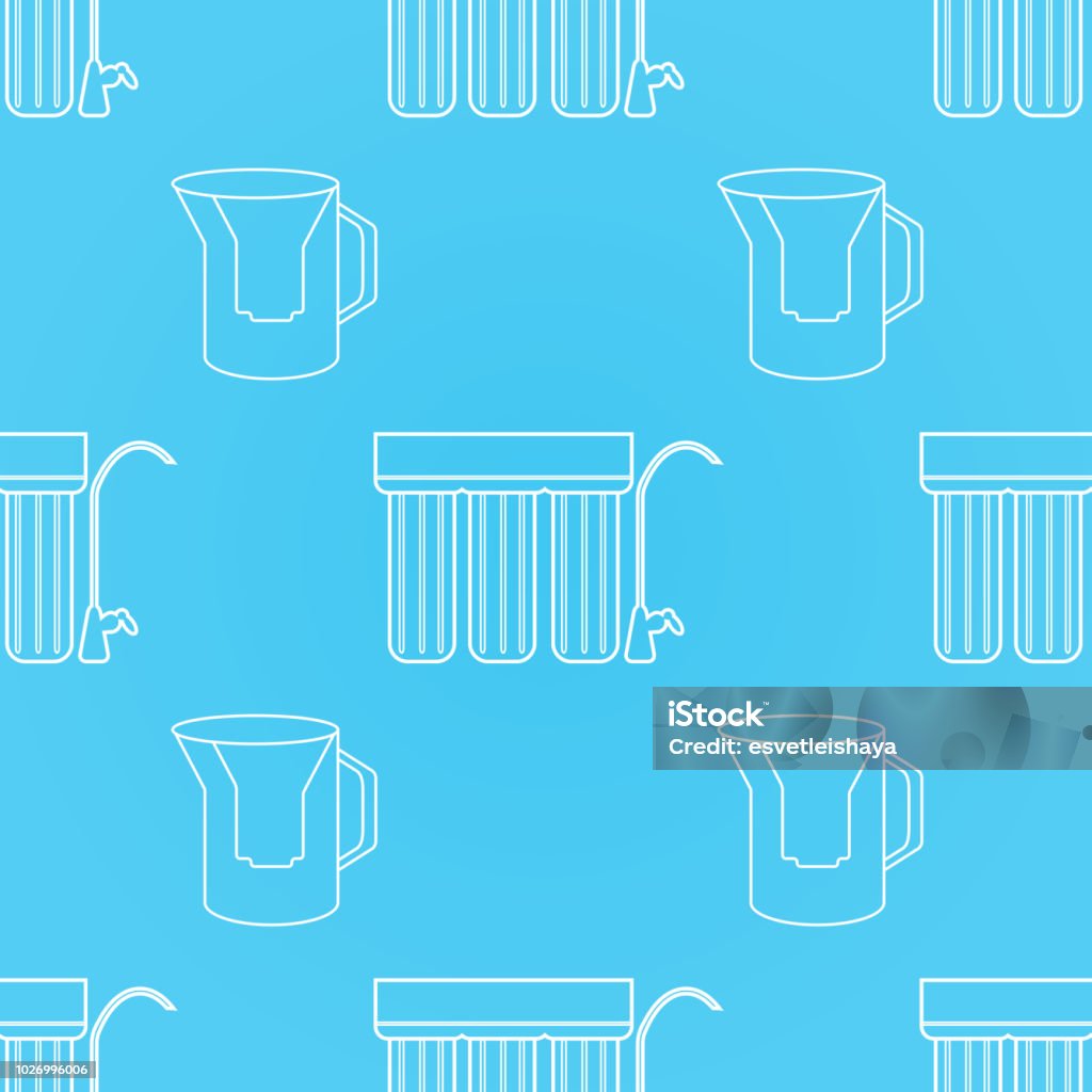 Water Filter Seamless Pattern Vector Background Stock Illustration ...