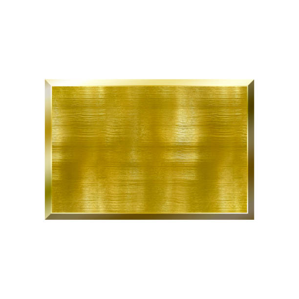 istock Metal badge with metallic border in form of rectangle. 1026999270