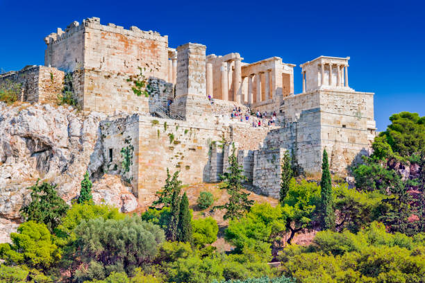 Acropolis - Athens, Greece Athens, Greece - Ancient view of Acropolis, ancient citadel of Greek Civilization. acropole stock pictures, royalty-free photos & images