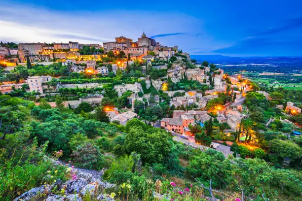 Gordes famous old village in Provence amazing sunset in France