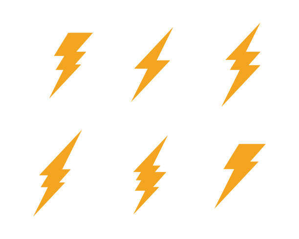 stockillustraties, clipart, cartoons en iconen met bliksem logo sjabloon - bliksem