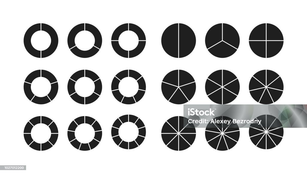 jeu de segments section cercle graphique - clipart vectoriel de Cercle libre de droits