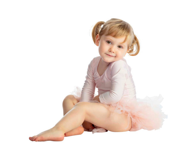 istock isolated female child with tutu 1027013342