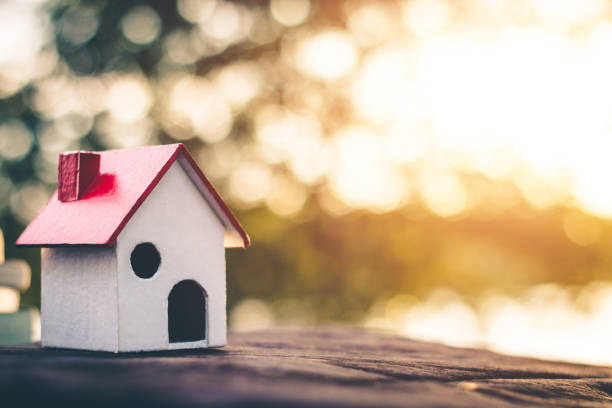 istock Small house in the background of nature. 1027017108