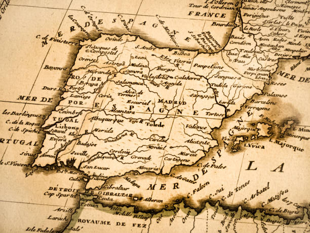 istock Old map of the Iberian Peninsula 1027019330