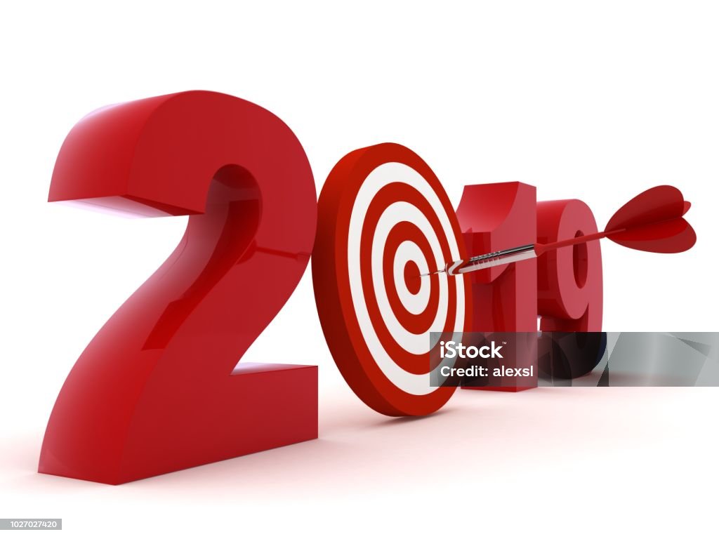 New year 2019 target plan Military Target Stock Photo