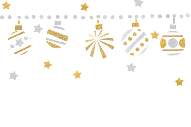 istock Gold and silver glitter christmas balls paper cut 1027027448