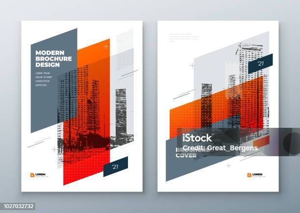 Brochure Template Layout Design Corporate Business Annual Report Catalog Magazine Brochure Flyer Mockup Creative Modern Bright Concept In Memphis Style Stock Illustration - Download Image Now