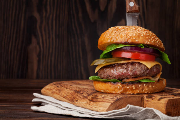 Tasty grilled home made burger