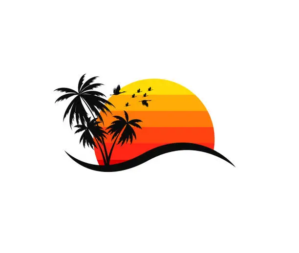 Vector illustration of Beach resort and summer theme vector design