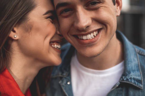 istock Happy man and woman hugging 1027063342