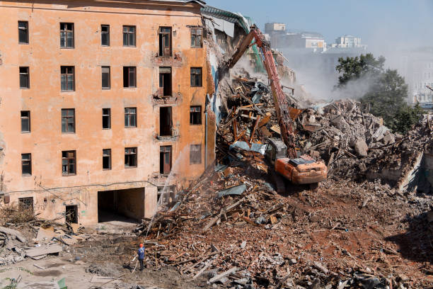 istock Demolition of an apartment house 1027081834