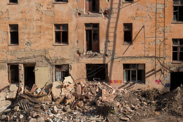 istock Demolition of an apartment house 1027082450