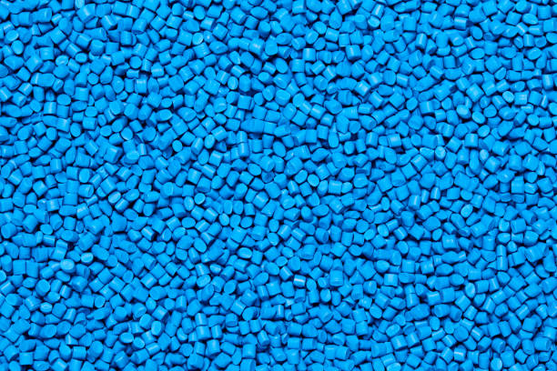 istock Close up of a blue plastic polypropylene granules 1027085810