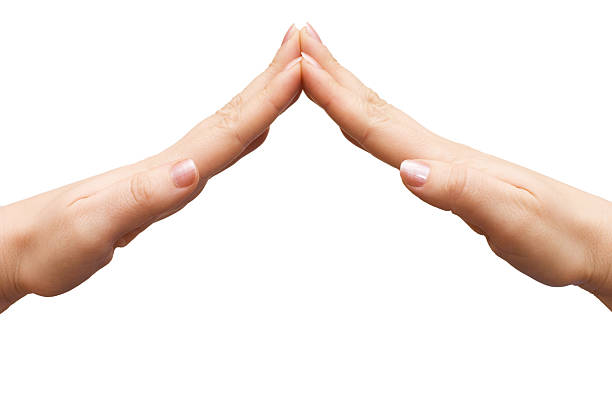 istock Female hands do a roof Isolated 102709696
