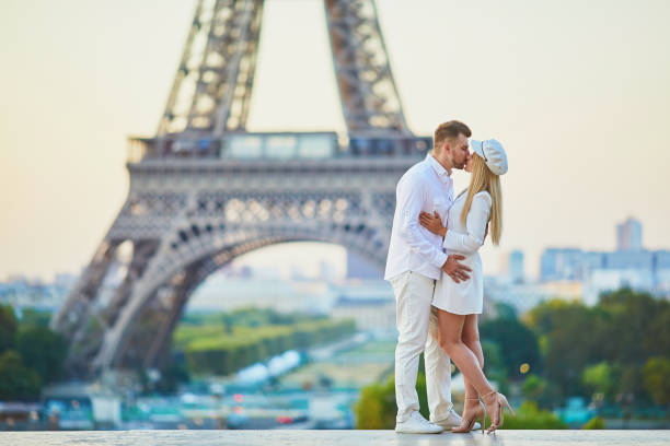 istock Romantic loving couple in Paris 1027101496